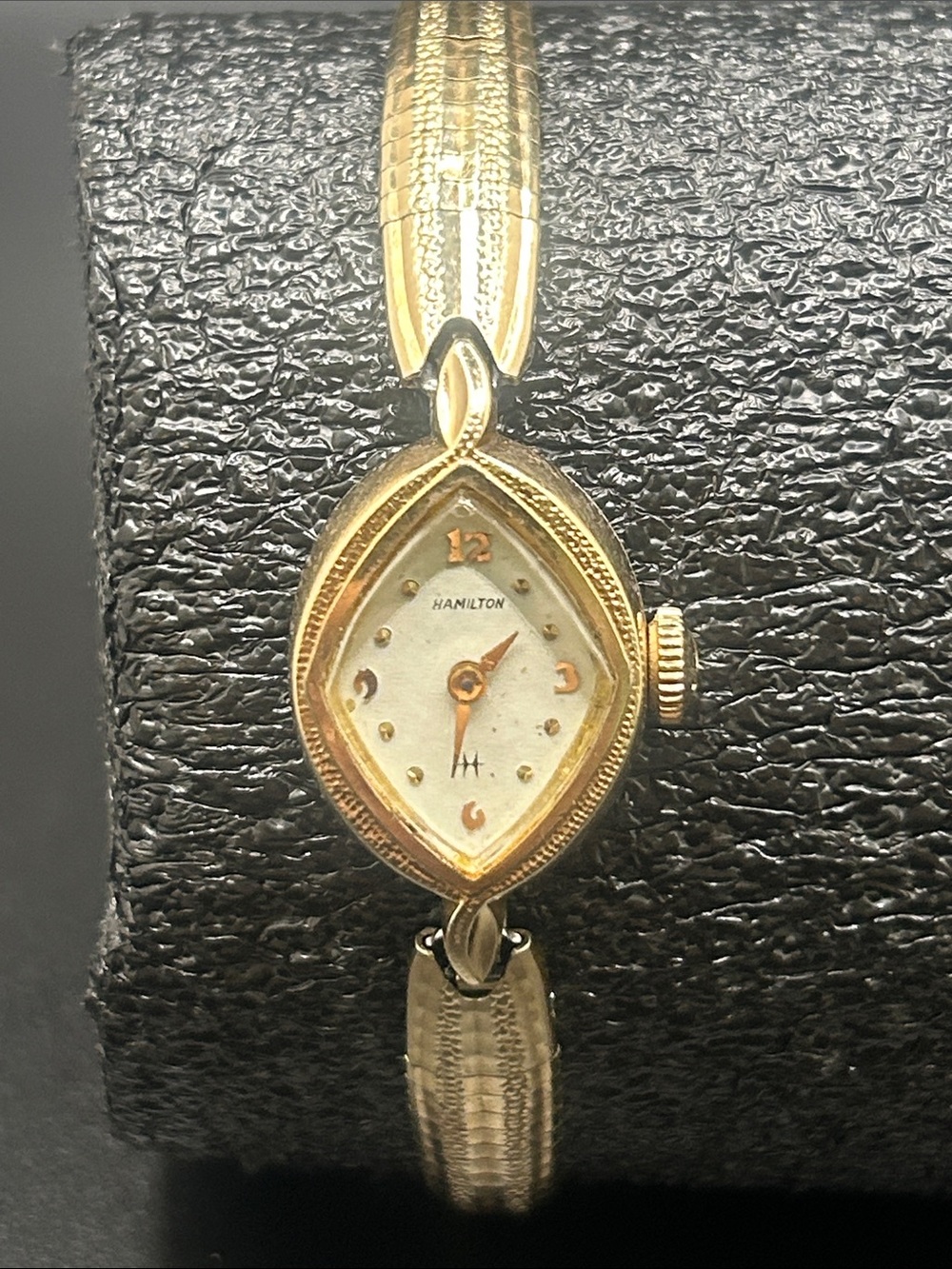 Hamilton Women's 10k RGP Oval Bracelet Watch with White Dial